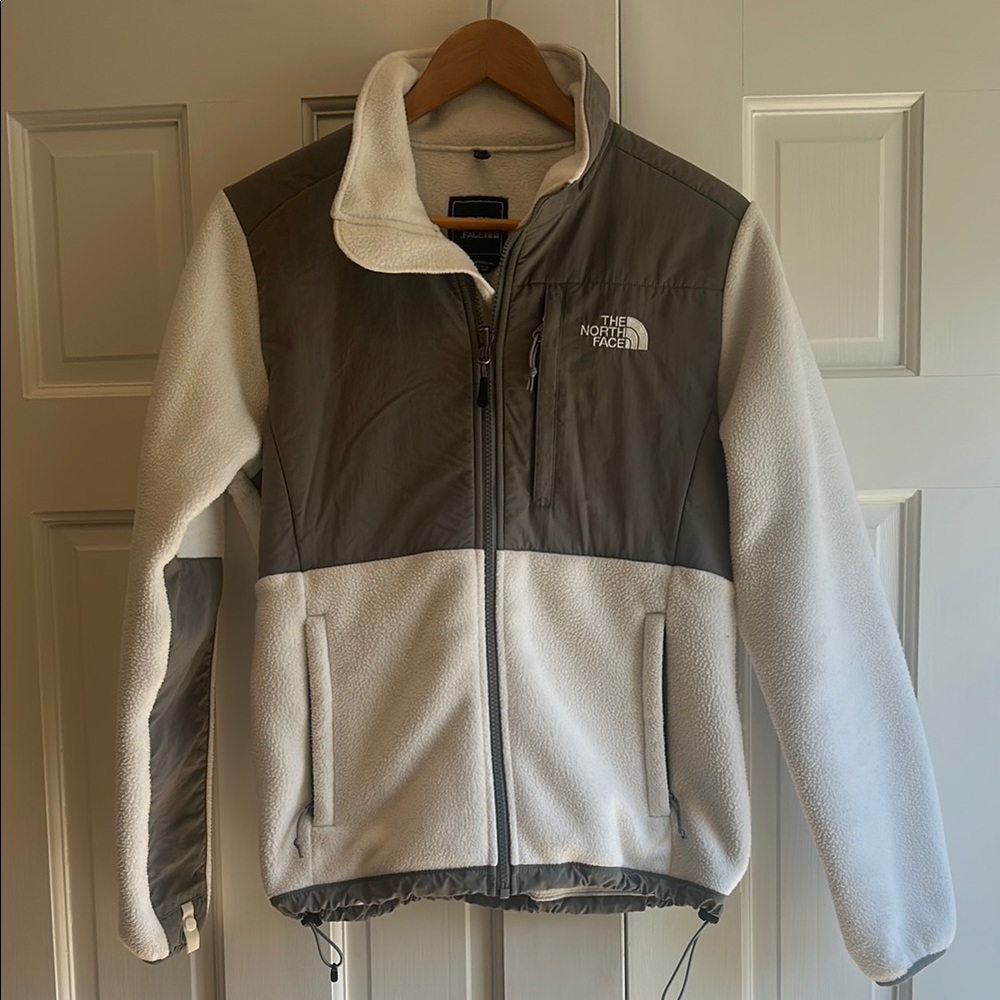The North Face White and Gray Fleece Performance Jacket